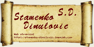 Stamenko Dinulović vizit kartica